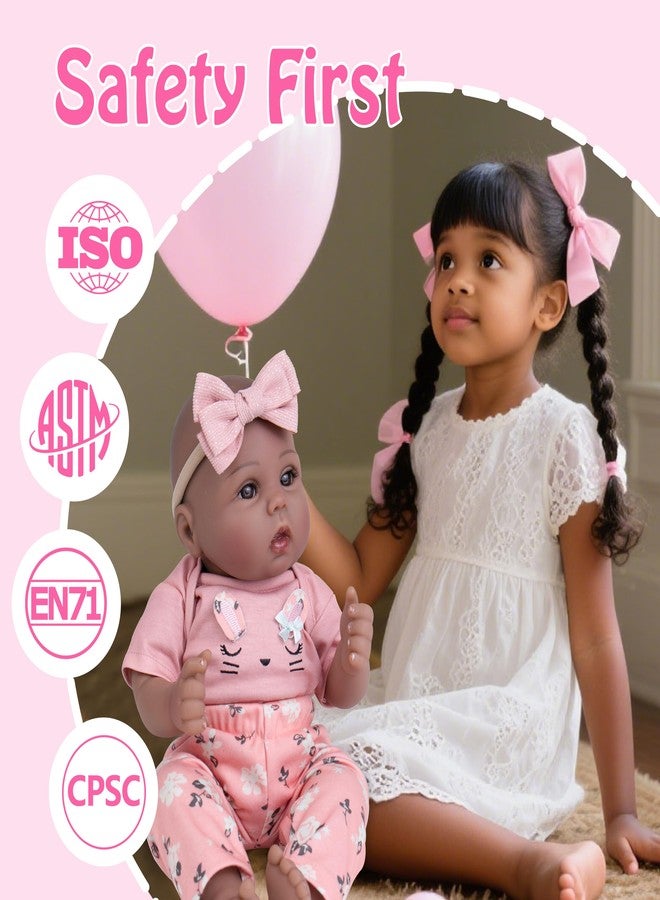Milidool Lifelike Black Reborn Baby Dolls Girl - Realistic 18 Inch African American Newborn Girl Lifelike Silicone Baby Dolls That Look Real Gift for Ages 3+ - Image 3